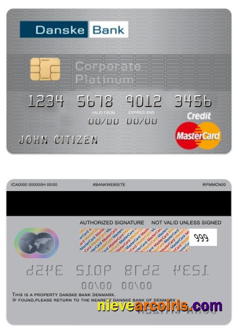 Denmark Danskebank credit corporate platinum mastercard